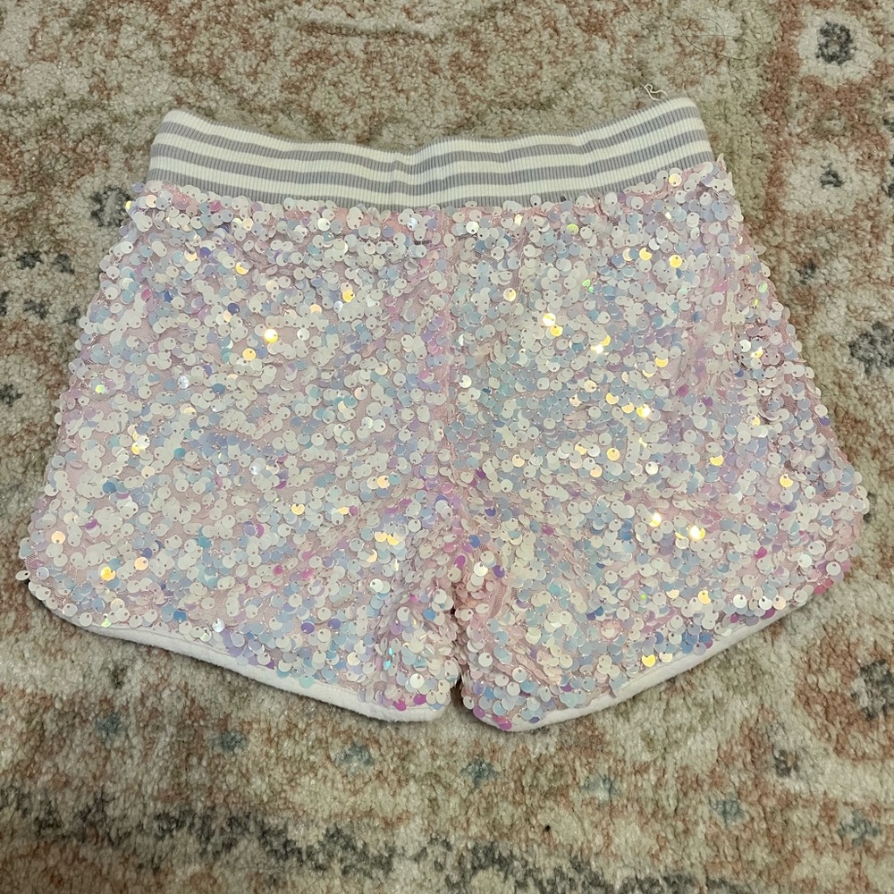 More Than Magic White Sparkly Sequin Shorts - Picture 2 of 3